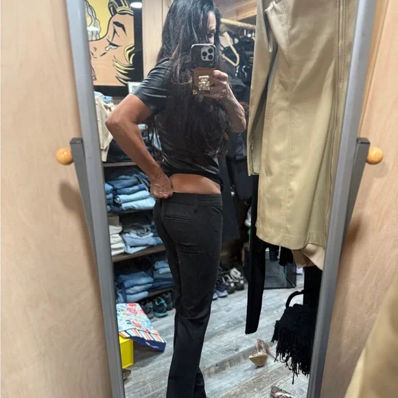 Frankie B super low slacks, light black and color. Size 27 - Picture 3 of 14